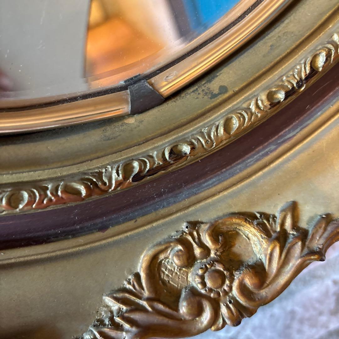 アンティーク　ミラー　鏡　楕円形