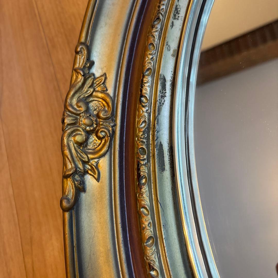 アンティーク　ミラー　鏡　楕円形