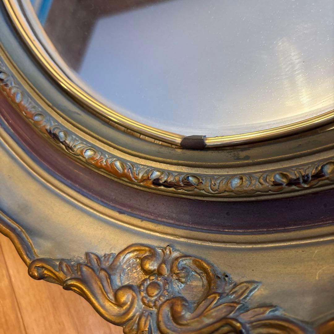 アンティーク　ミラー　鏡　楕円形