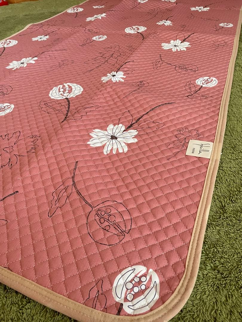 2枚セット【シビラ】ポコポコ敷パッド　100×205 リブレ　ピンク　グレー