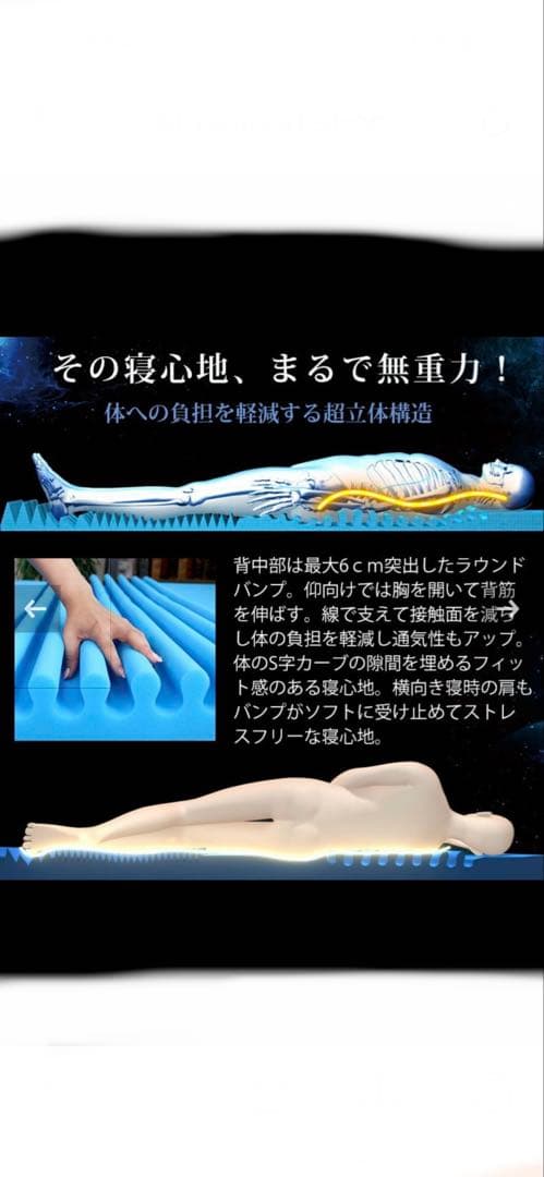 Blueblood超立体構造 ダブルマットレス 【アテラ】青色