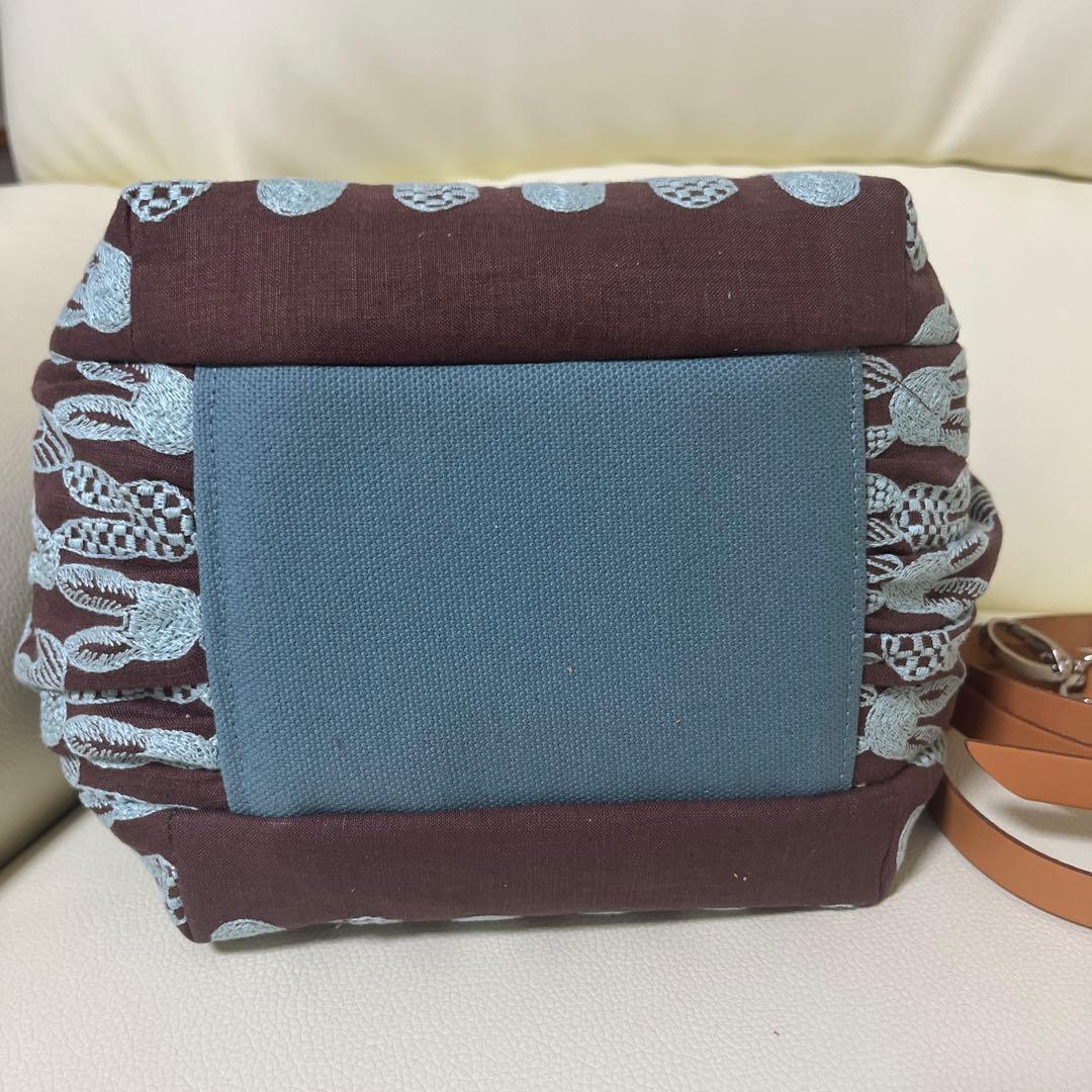 バルーンバッグ（S）ミナペルホネン 《ponpia》ヌメ革ショルダー紐付