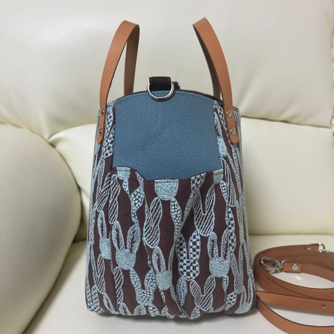 バルーンバッグ（S）ミナペルホネン 《ponpia》ヌメ革ショルダー紐付