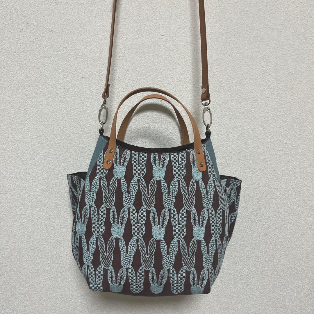 バルーンバッグ（S）ミナペルホネン 《ponpia》ヌメ革ショルダー紐付