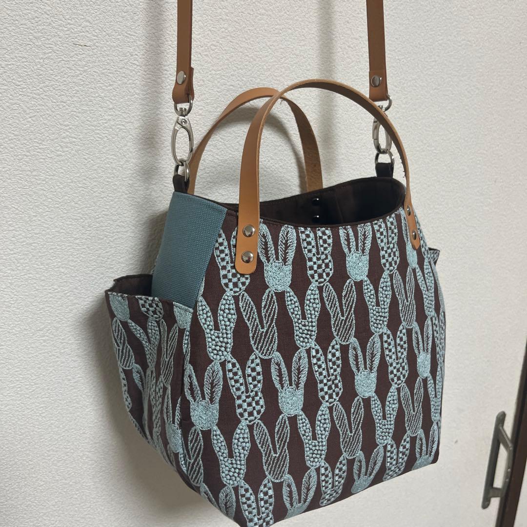 バルーンバッグ（S）ミナペルホネン 《ponpia》ヌメ革ショルダー紐付