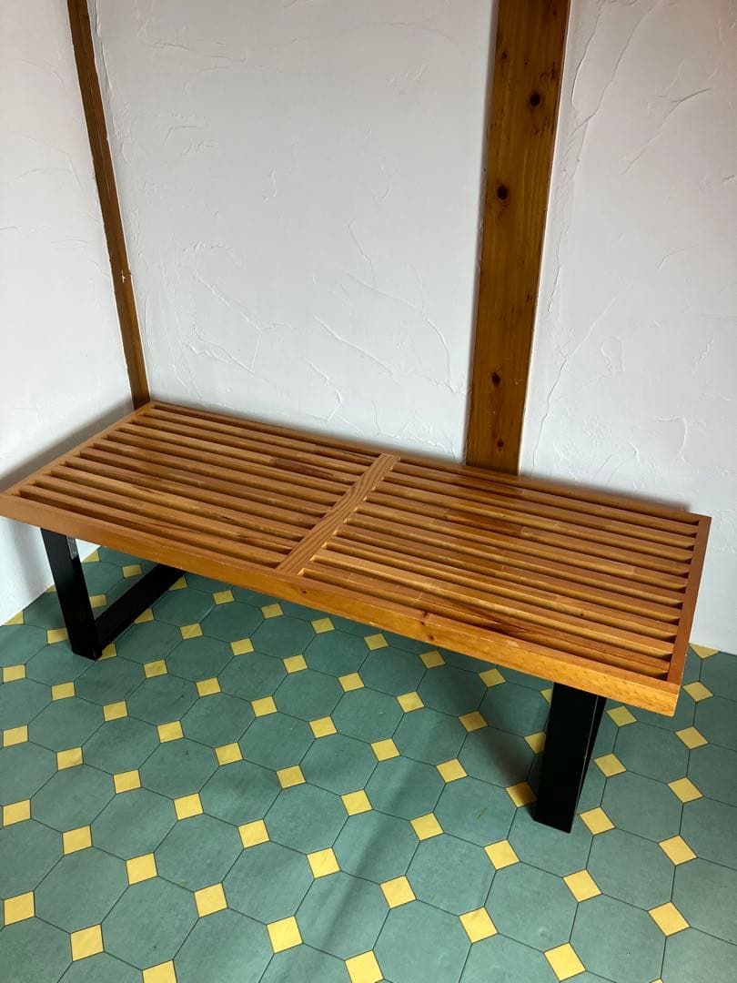 ジョージネルソン　ネルソンベンチ　リプロダクト　ガラス天板付き　ネルソン