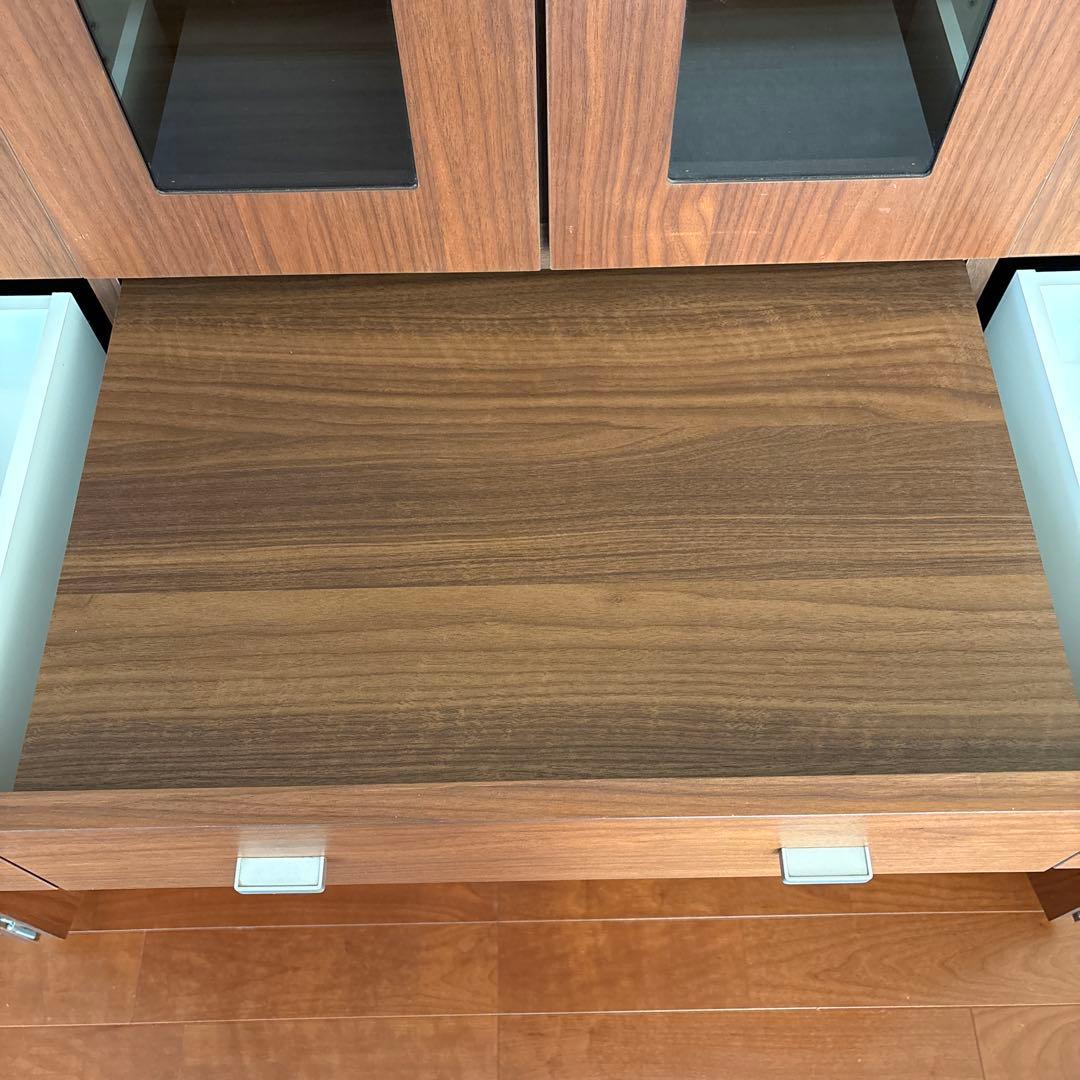 美品ACTUS購入 日本製 食器棚 本棚シェルフ引き出し収納 稼動棚カップ