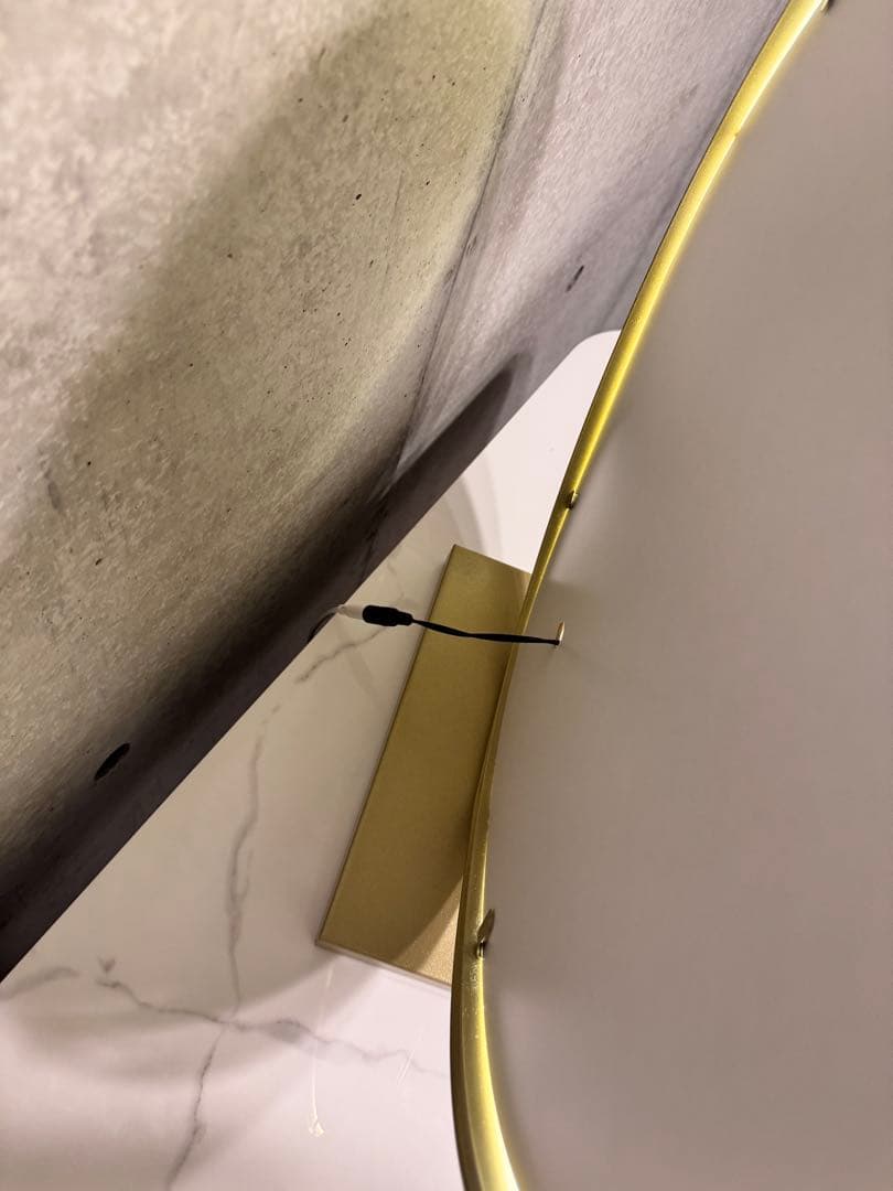 化粧デスク + 椅子/鏡 セット グレー/白マーブル