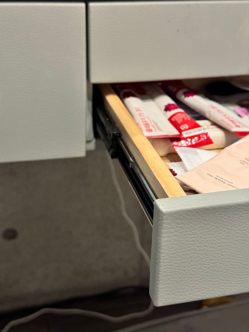 化粧デスク + 椅子/鏡 セット グレー/白マーブル