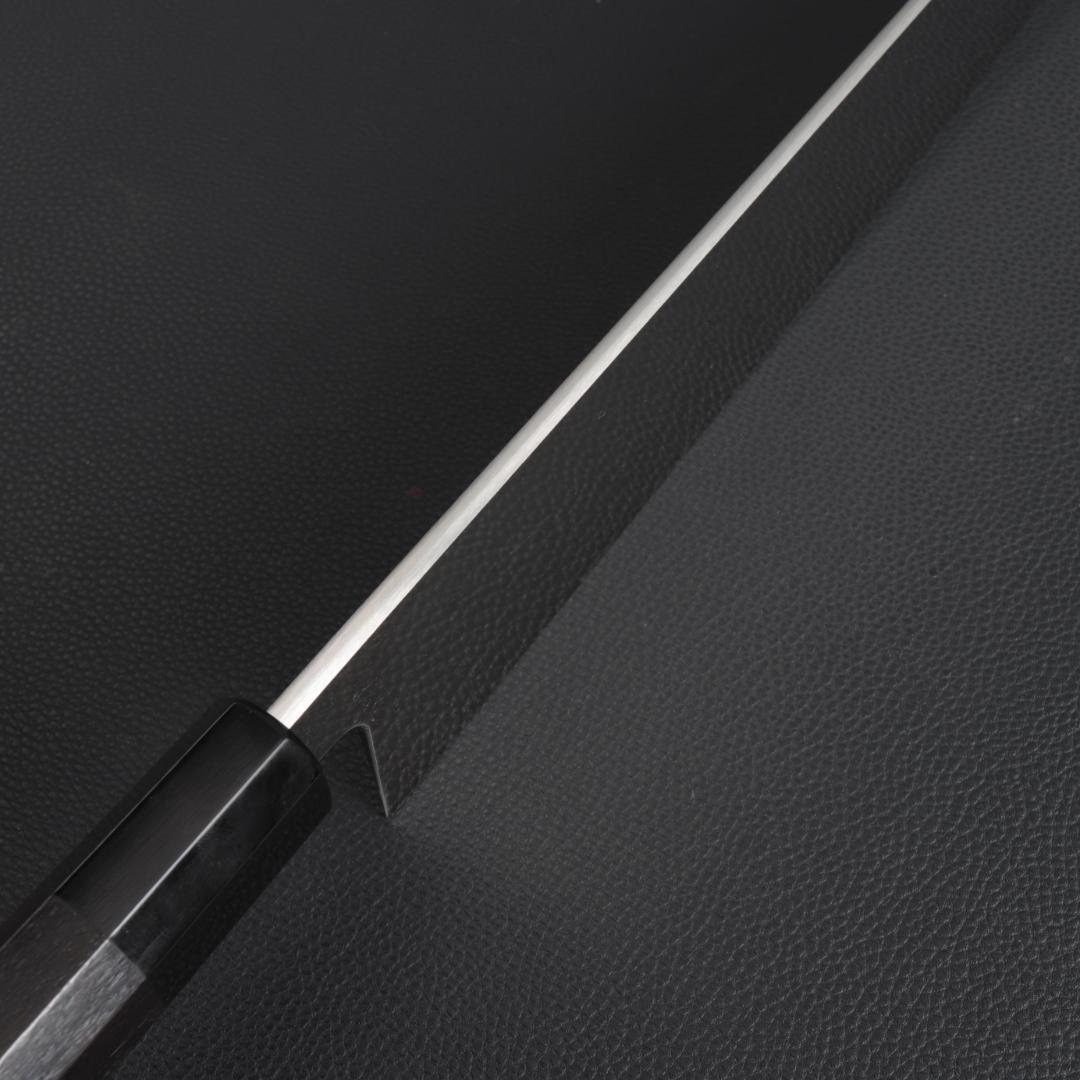 10464 切付型牛刀 尺寸 両刃 鏡面仕上げ 刺身包丁 黒檀黒水牛角八角柄