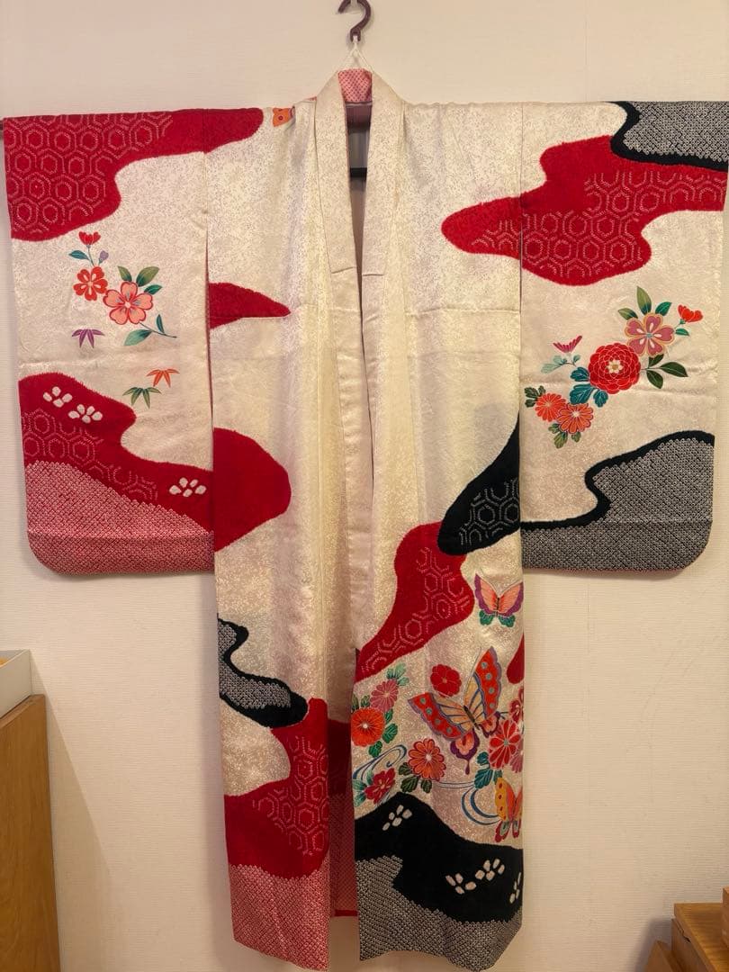 七五三　7歳　女の子　正絹　着物・長襦袢.帯