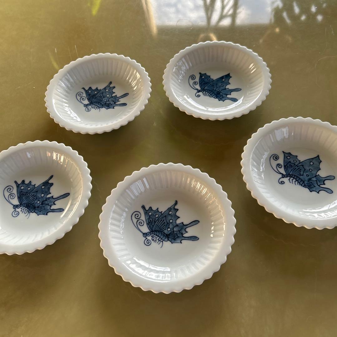 源右衛門】 染付蝶絵 銘々皿 5枚 - メルカリ