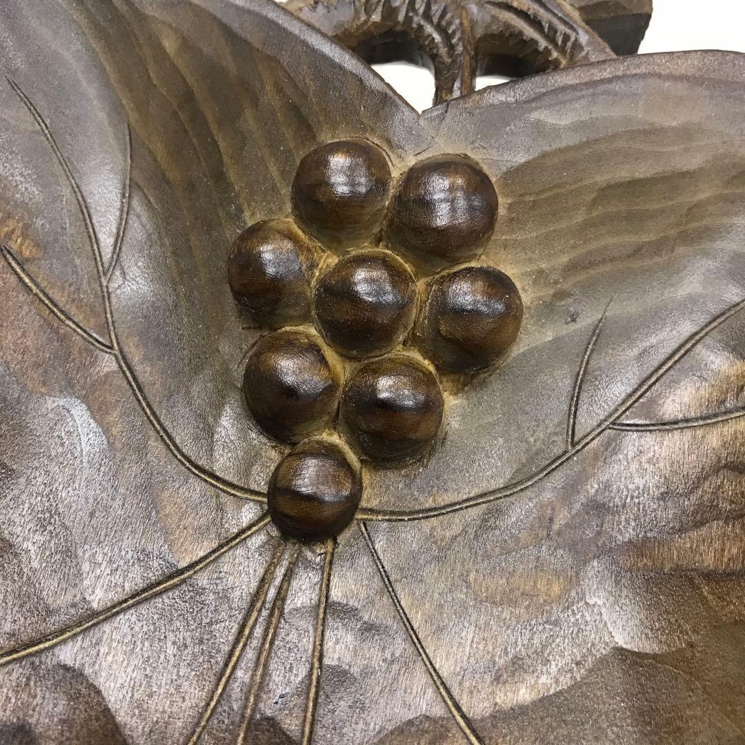 希少リュージュ葡萄木彫り回転式オルゴールフルーツスタンド高級ヴィンテージレア彫刻