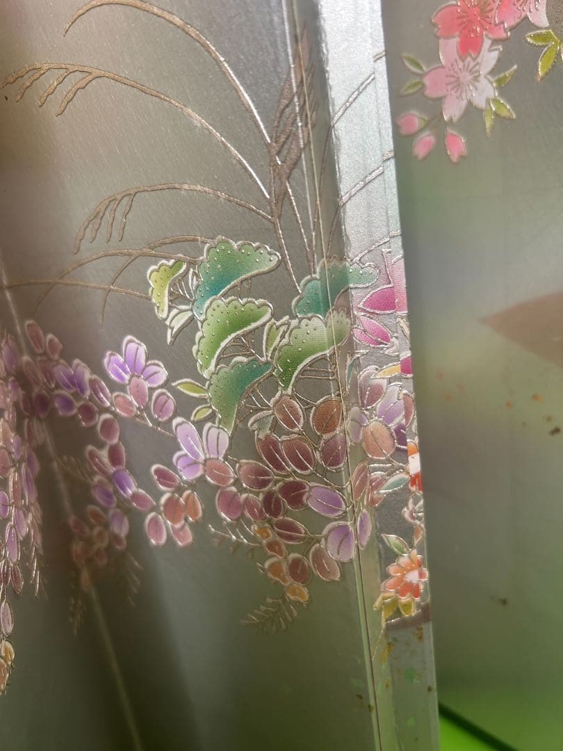 [専用] 錫箔花かすみ十曲一本物 屏風　13号　　お正月飾り用に・ひな祭り用に