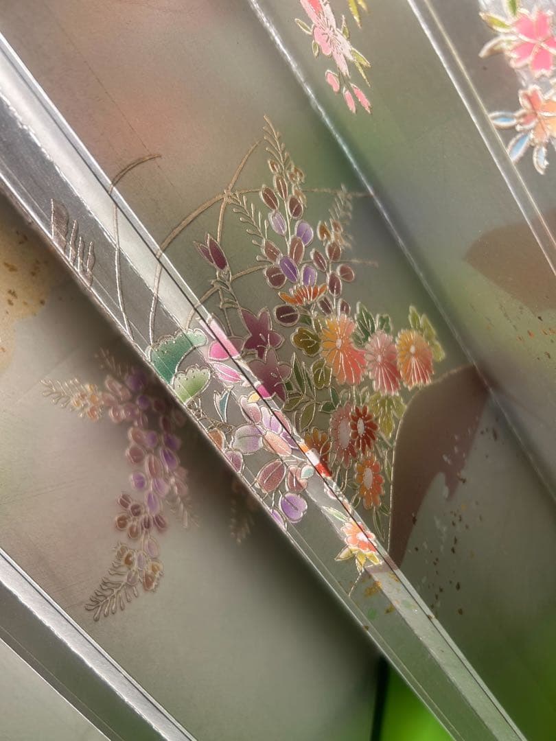 [専用] 錫箔花かすみ十曲一本物 屏風　13号　　お正月飾り用に・ひな祭り用に