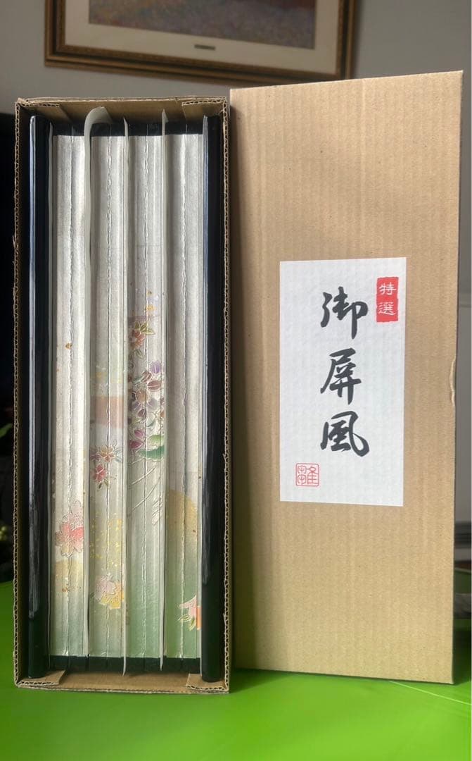 [専用] 錫箔花かすみ十曲一本物 屏風　13号　　お正月飾り用に・ひな祭り用に