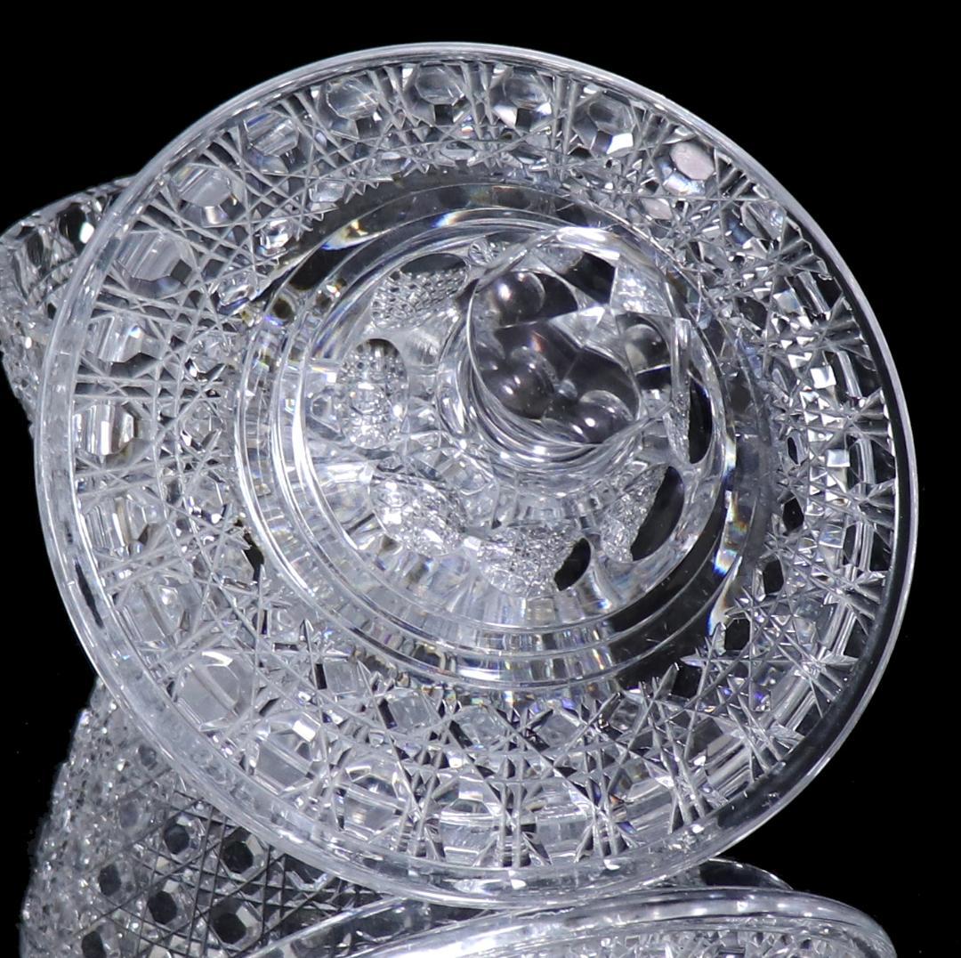 オールド・バカラ レア型最大級 1.6kg 重厚切子蓋物 ディアマン・ピエーリー