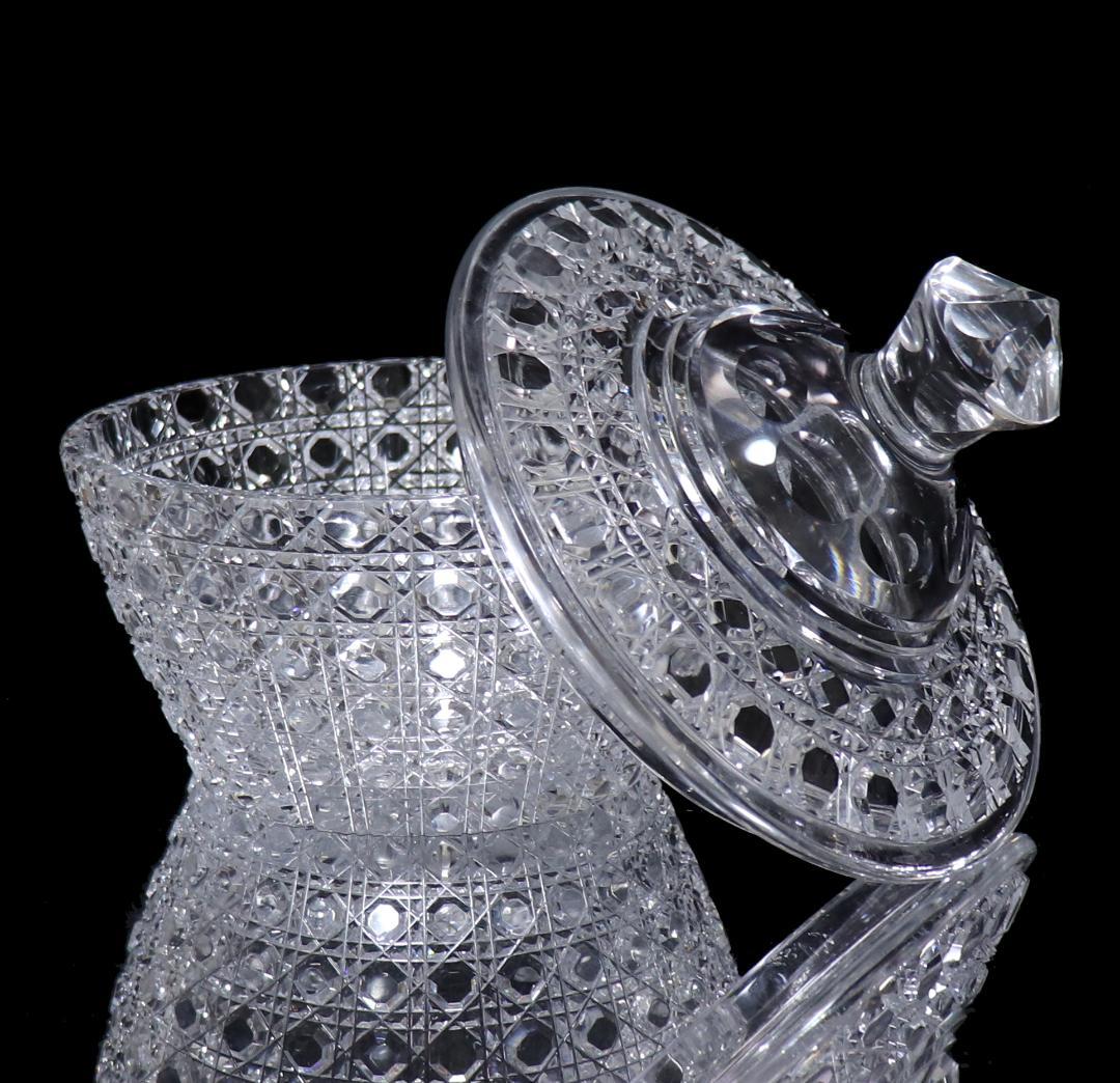 オールド・バカラ レア型最大級 1.6kg 重厚切子蓋物 ディアマン・ピエーリー