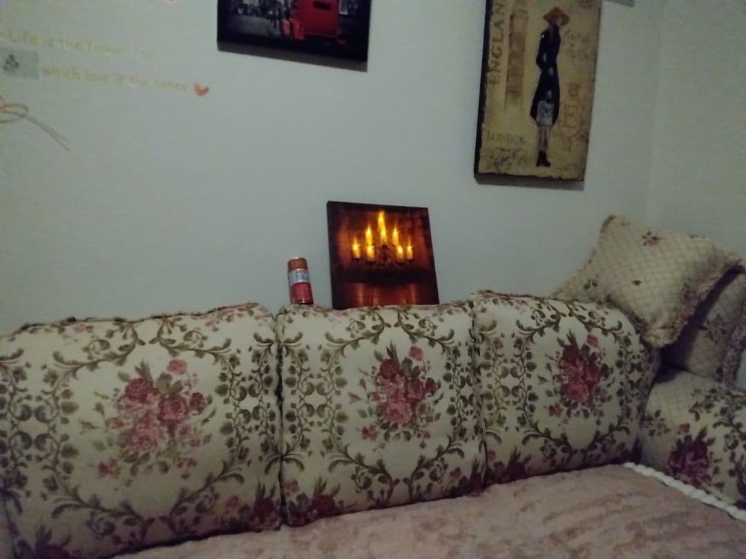 LED点灯キャンドル油絵風額