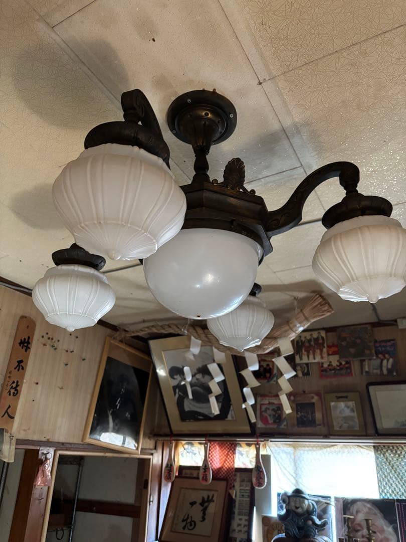 5灯式照明大正ロマン　アンティークつ