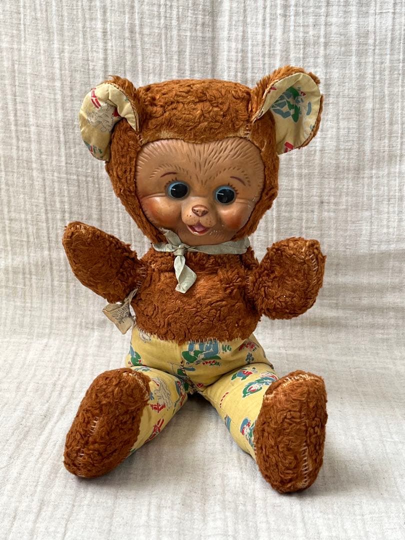 アンティークヴィンテージGUNDラバーフェイスドールテディベア ぬいぐるみベア