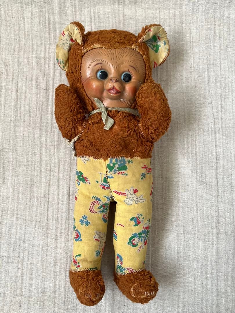 アンティークヴィンテージGUNDラバーフェイスドールテディベア ぬいぐるみベア