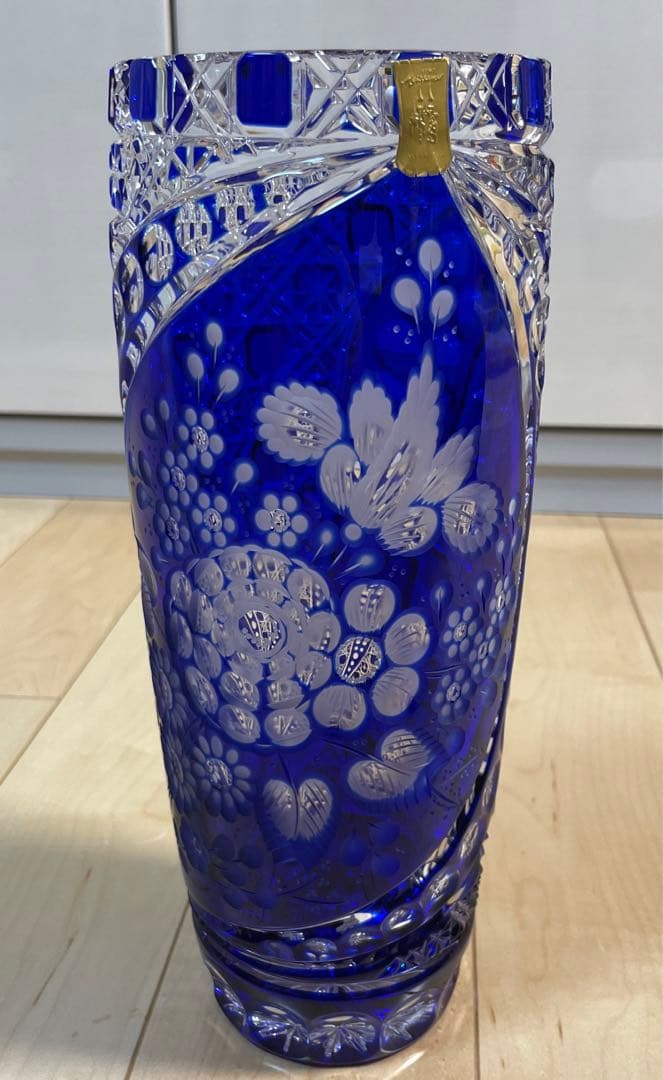 マイセンクリスタル　ミスティックフラワー　色被せ花瓶　F504/28B