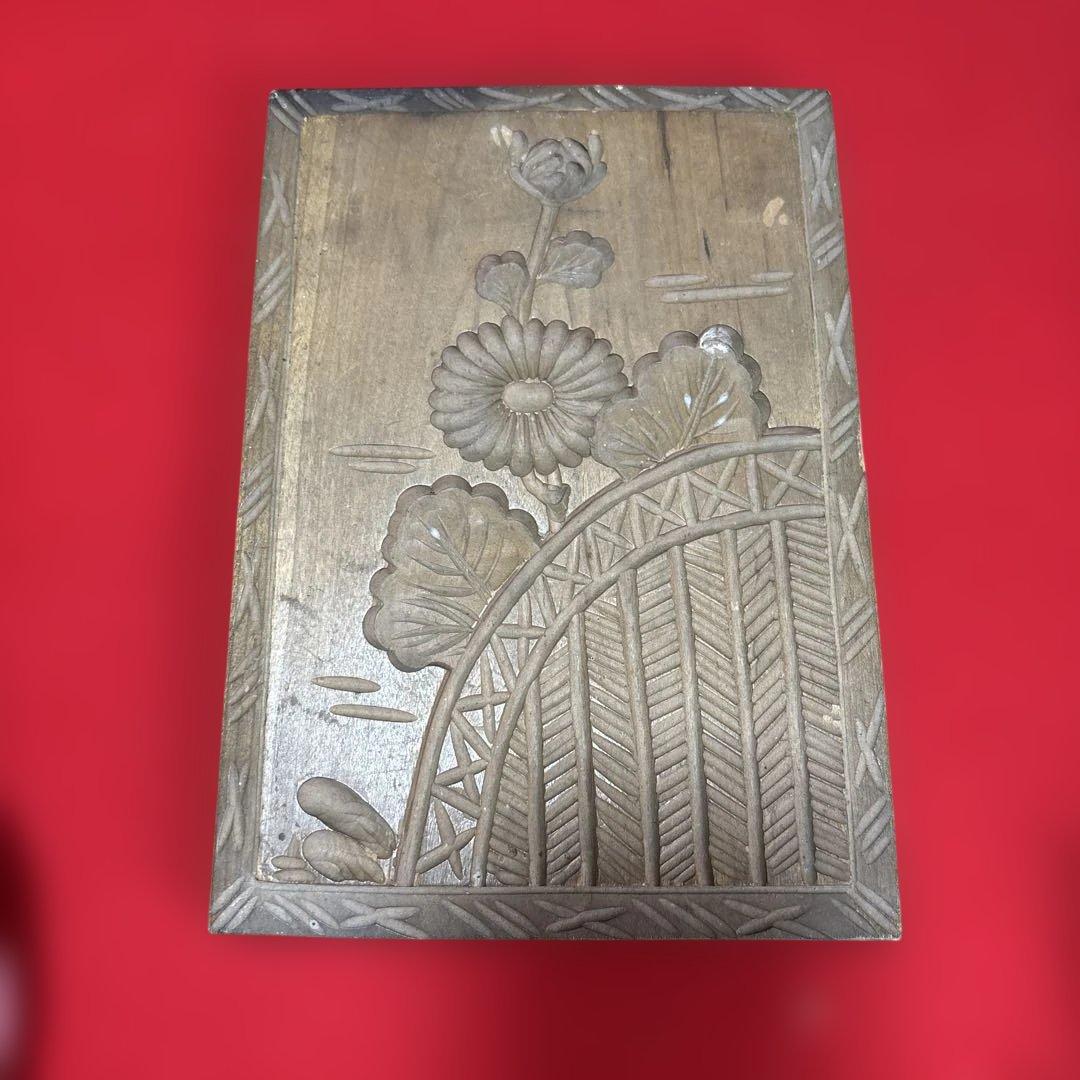 和菓子 道具 木型 押型 古道具 果物 桃 花 菊 骨董 セット