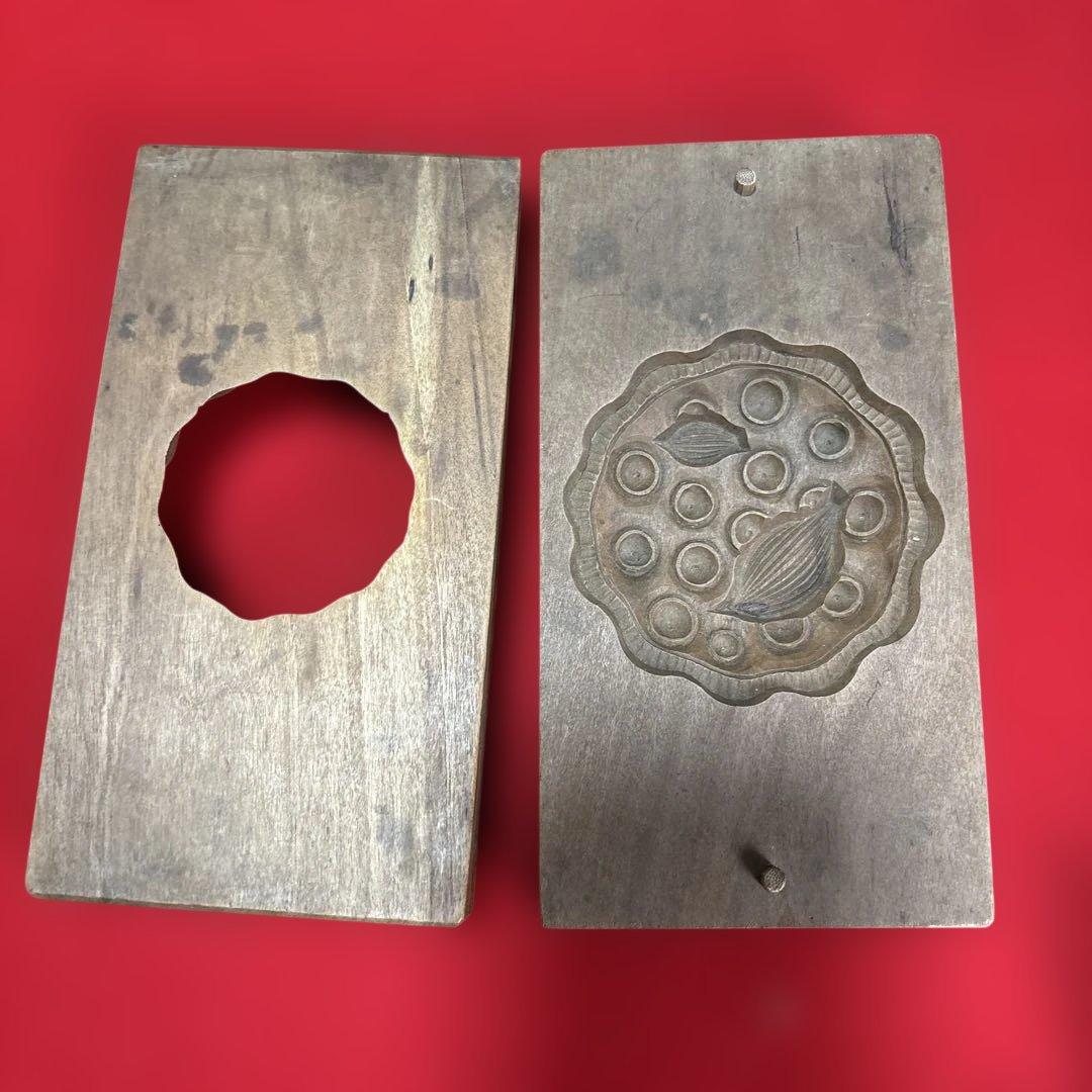 和菓子 道具 木型 押型 古道具 果物 桃 花 菊 骨董 セット