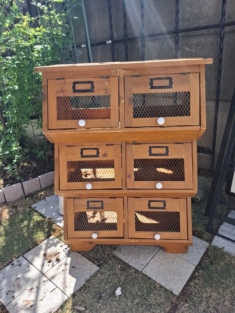 ナチュラルウッド 3段チェスト メッシュ扉付き 楽天市場】【公式】チェスト 3段 北欧 タンス アイリスオーヤマ