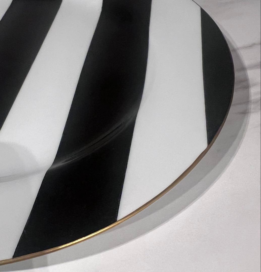 MarieDaage リモージュ　30センチプレート　ストライプ　ブラック