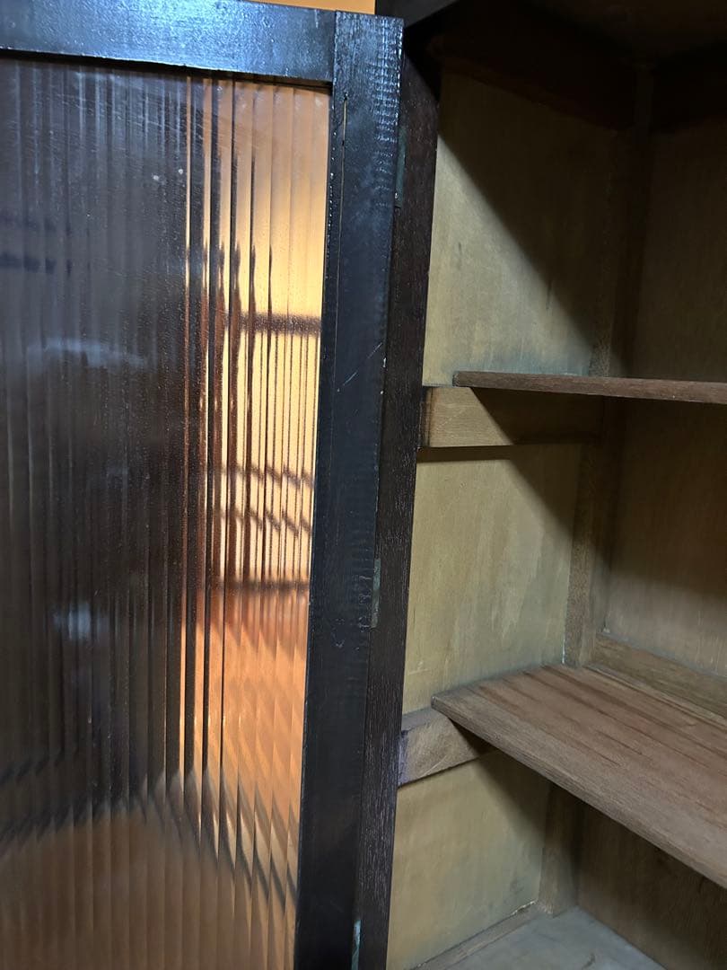 昭和初期　レトロ　本棚　ガラス扉　アンティーク