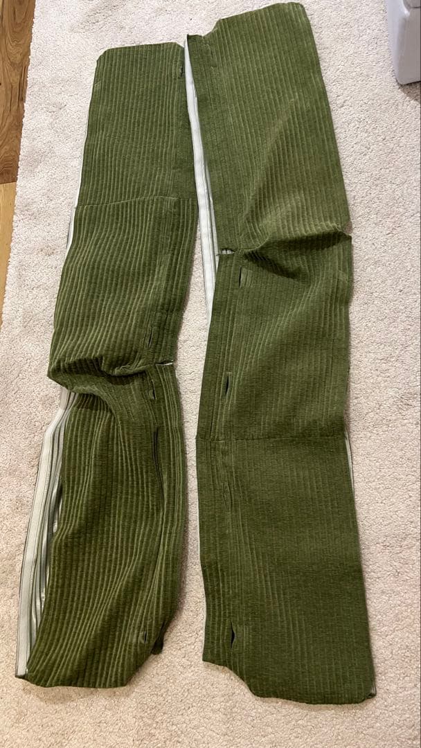 IKEA イェッテボ 1.5人掛け用カバー×2 サムサーラダークイエローグリーン