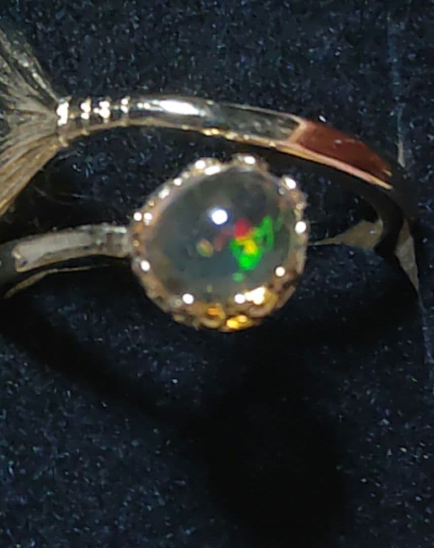 夏向け！メキシコオパール24kgpマーメイドテールリング