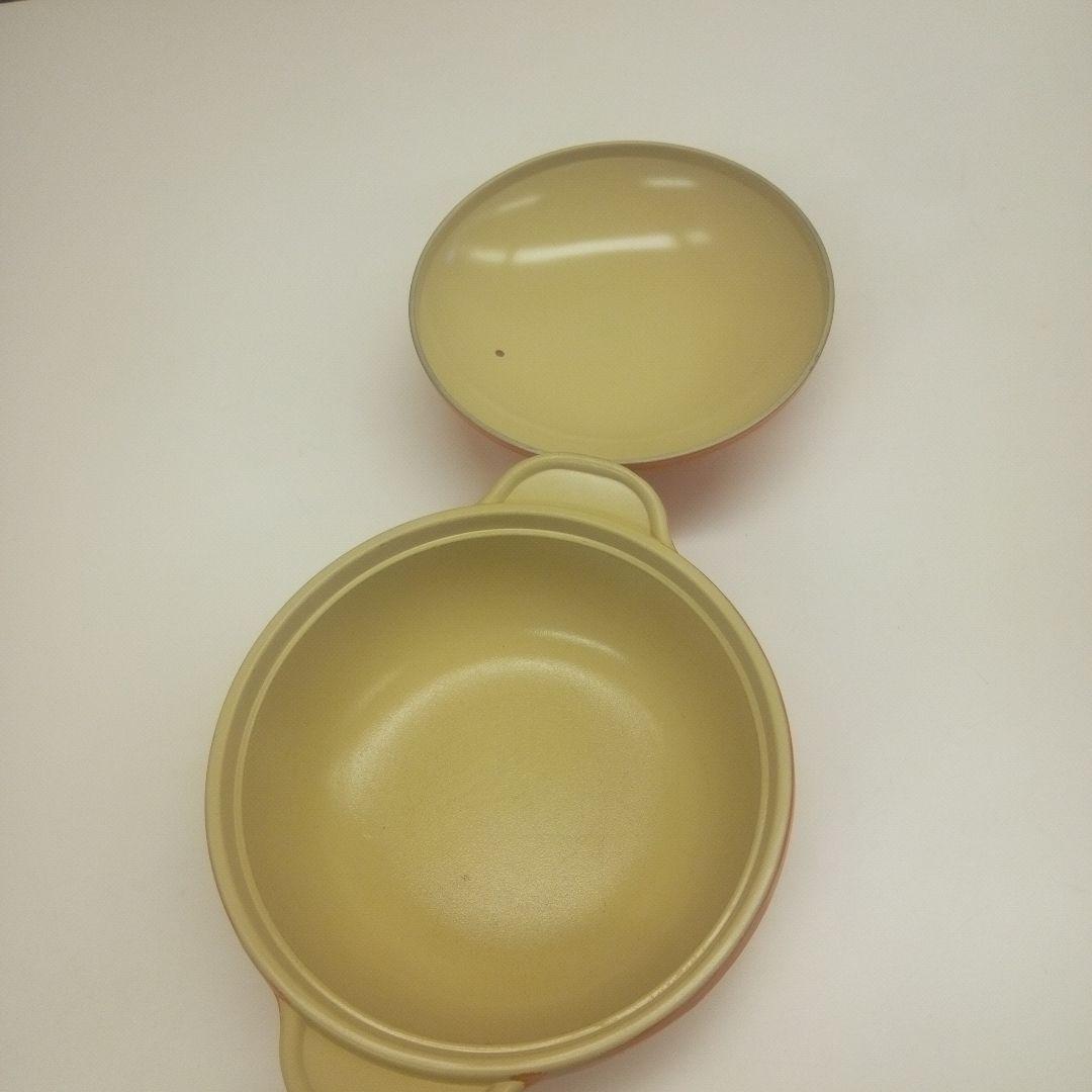 オレンジ 陶器製 中型土鍋