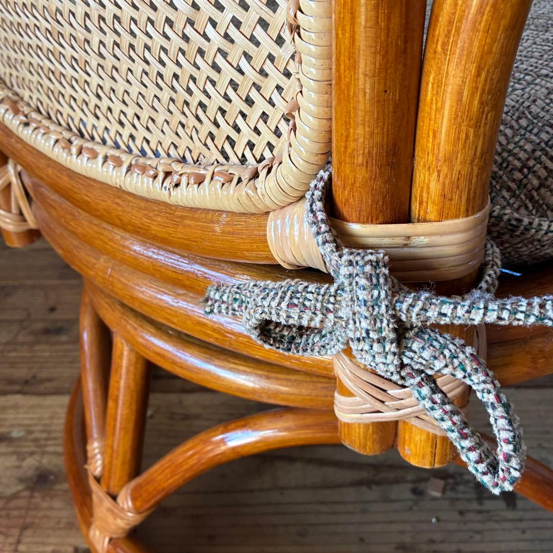 未使用 保管品 ラタン ラウンジチェア 回転式