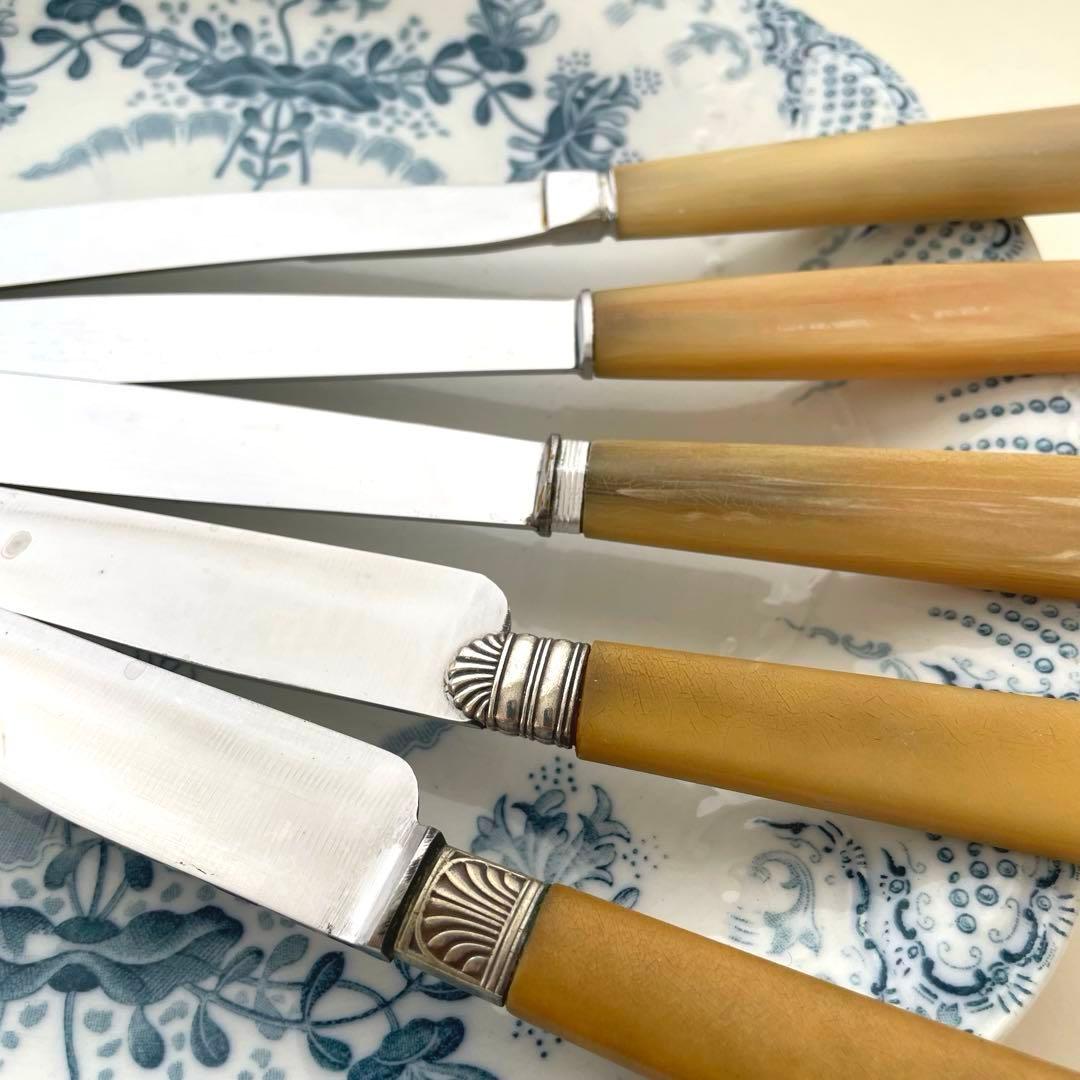 フランスヴィンテージ 大きめテーブルナイフ5本セット