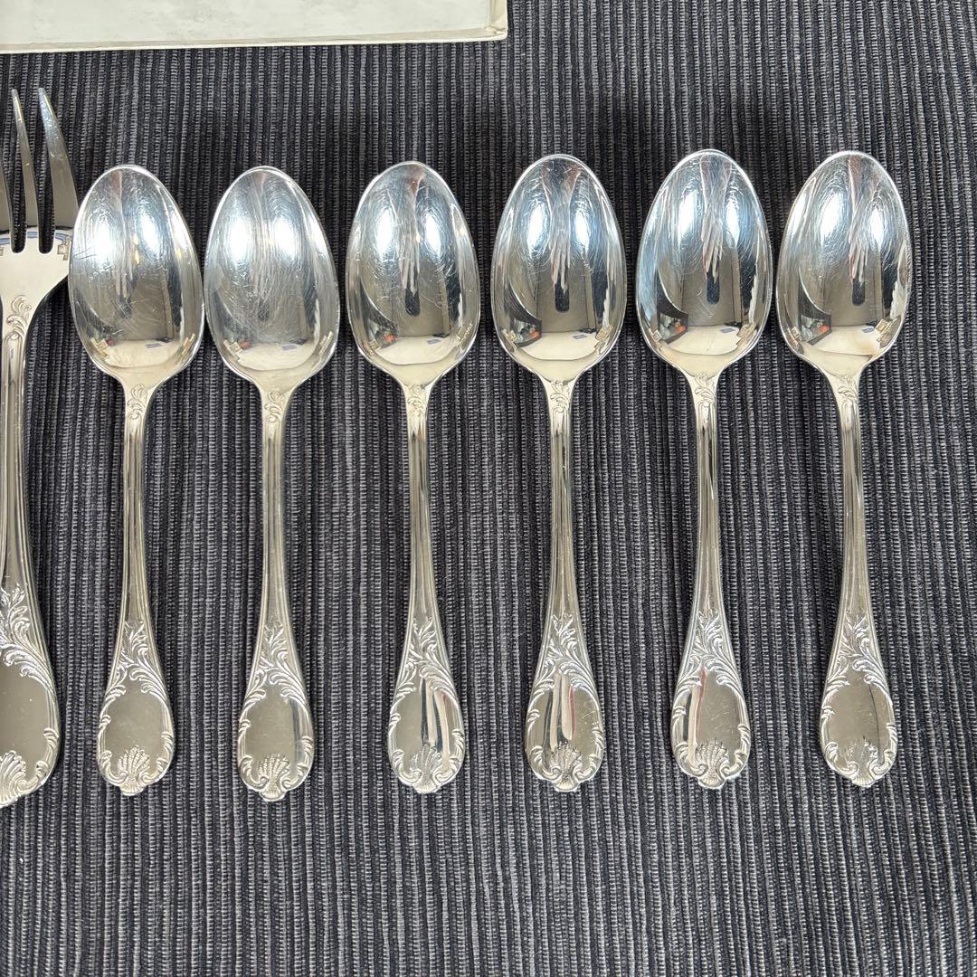 クリストフル マルリー シルバー ケーキフォーク+コーヒースプーン 12P