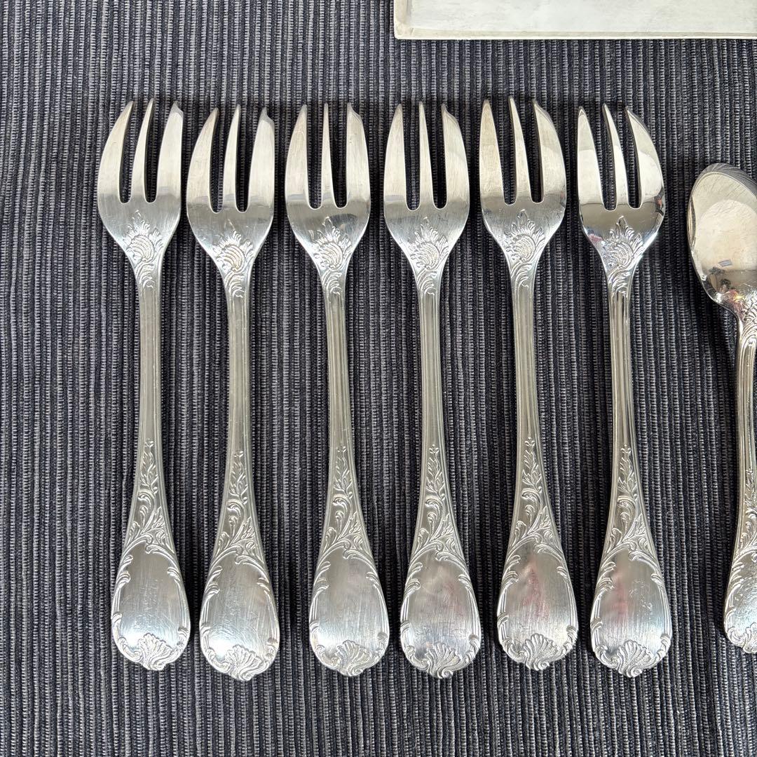 クリストフル マルリー シルバー ケーキフォーク+コーヒースプーン 12P