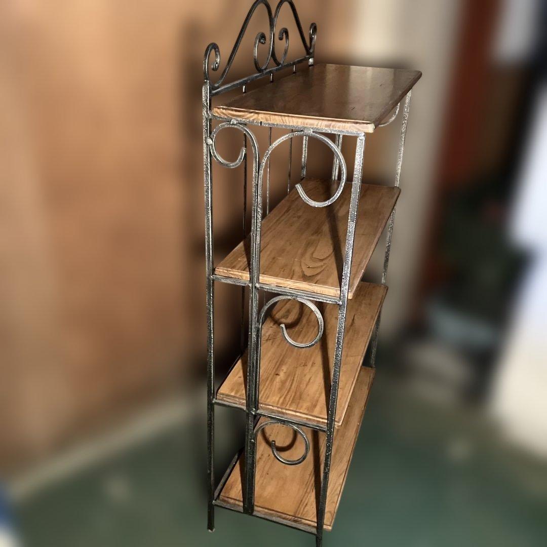 アンティーク調 アイアン4段シェルフ - メルカリ