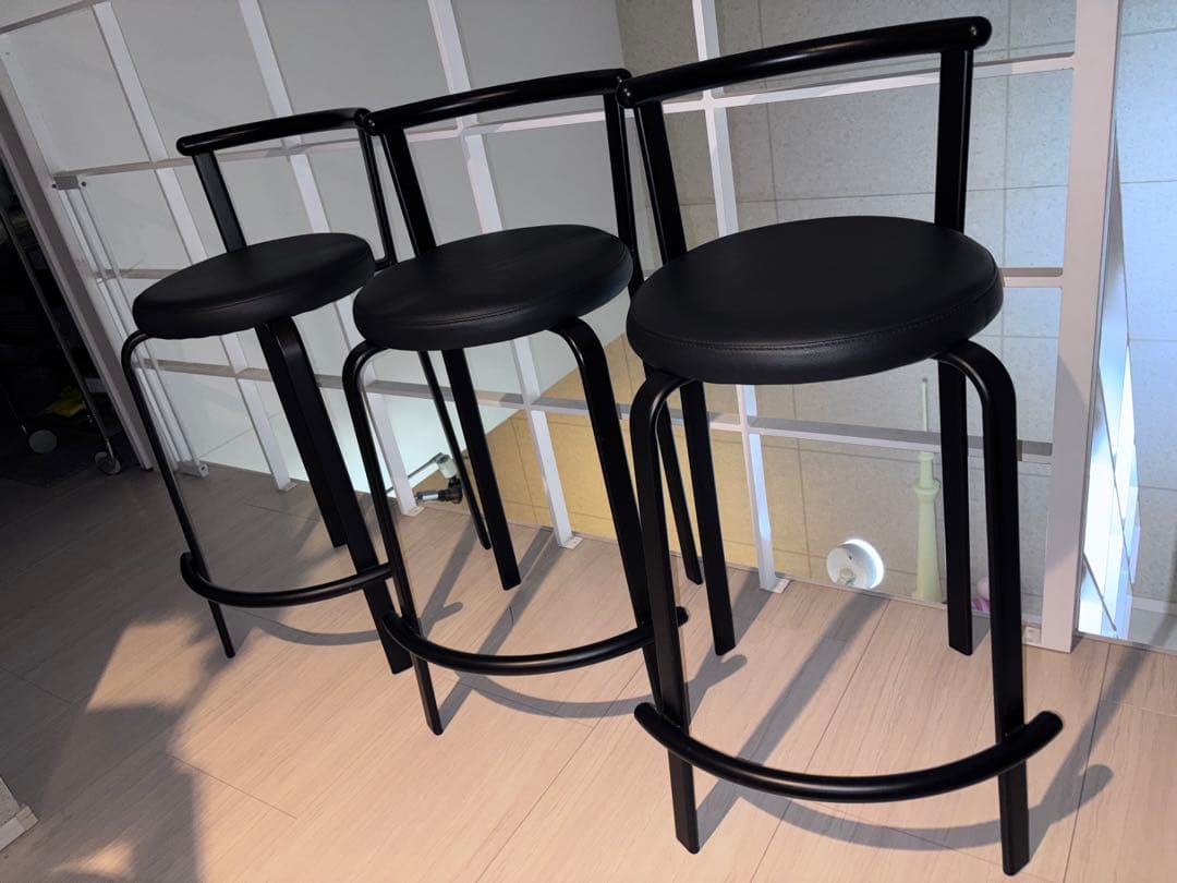 イトーキ　ITOKI ブラック アイアン　スツール 3脚 ハイチェア　IKEA