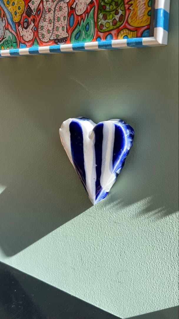 週末セール！MV% ストライプのハート大サイズ