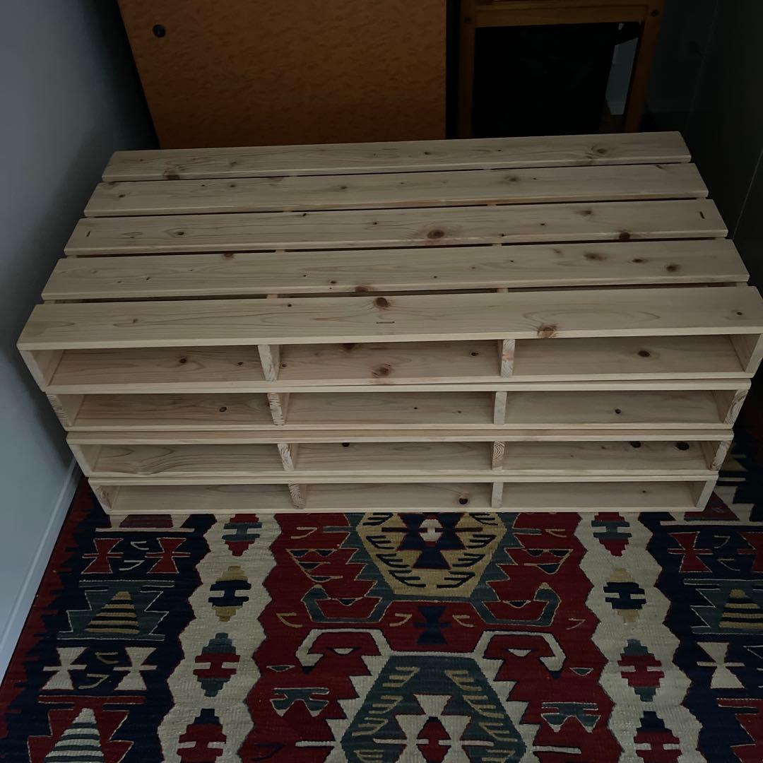 源ベッド国産ひのきパレットベッド　シングルサイズ（木製パレット4枚組）パレット