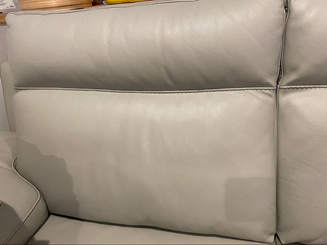 【美品】CALIA イタリア製ソファー　総本革　2人掛け　ベージュレザー