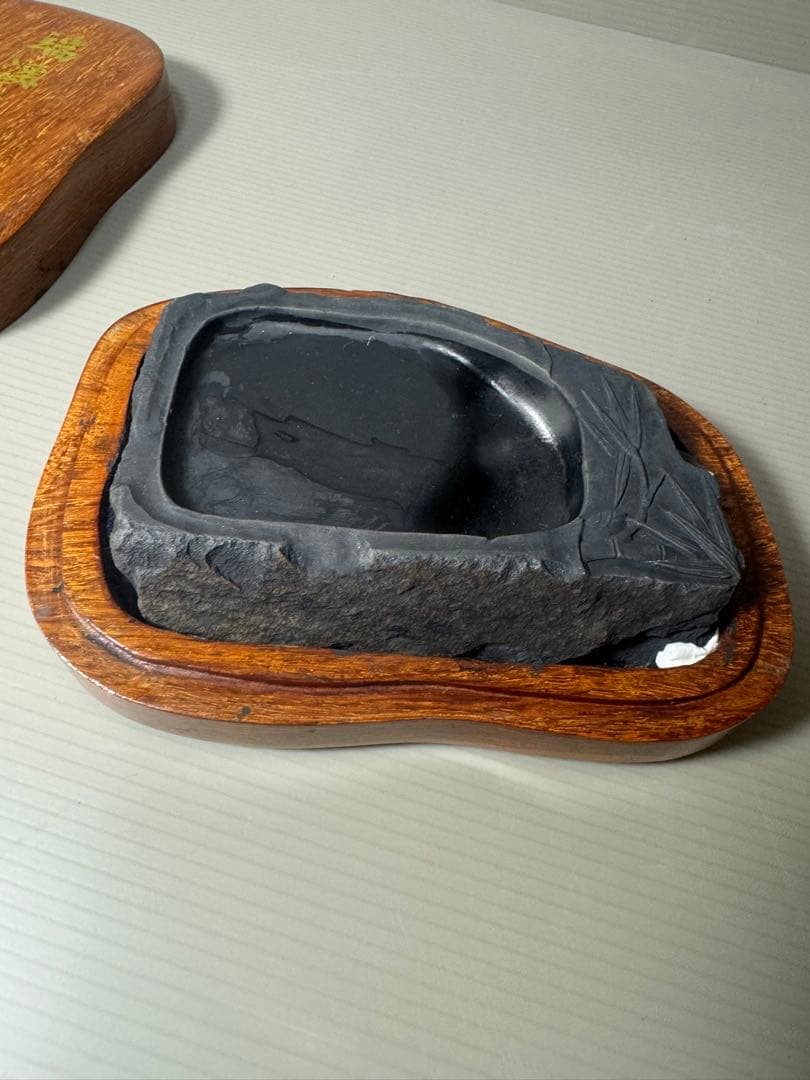 2099 古硯 端渓硯 竹彫 共箱 書道具 文房四宝 唐物 中国美術 - メルカリ