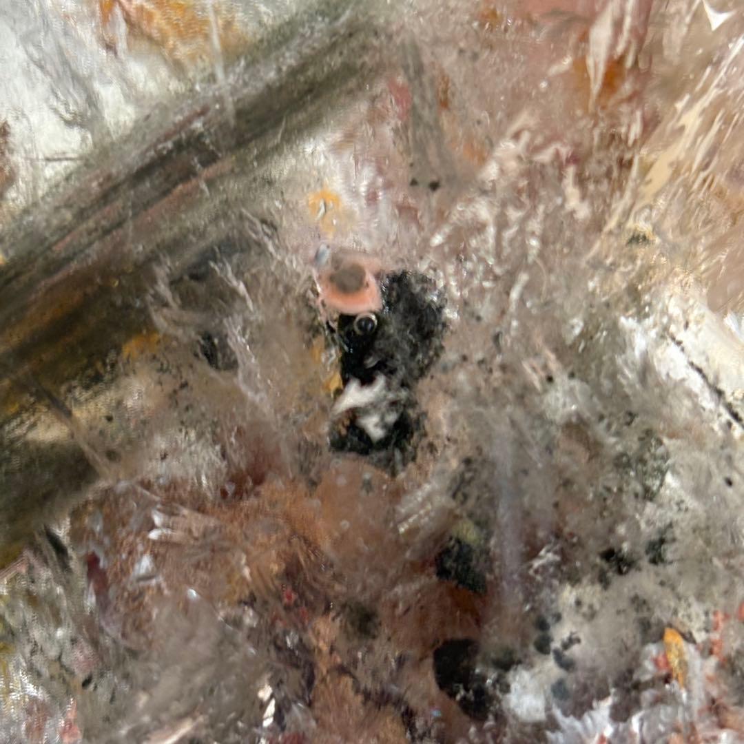 高品質 天然石 水入り流砂 四季ガーデンクォーツ原石置物900g