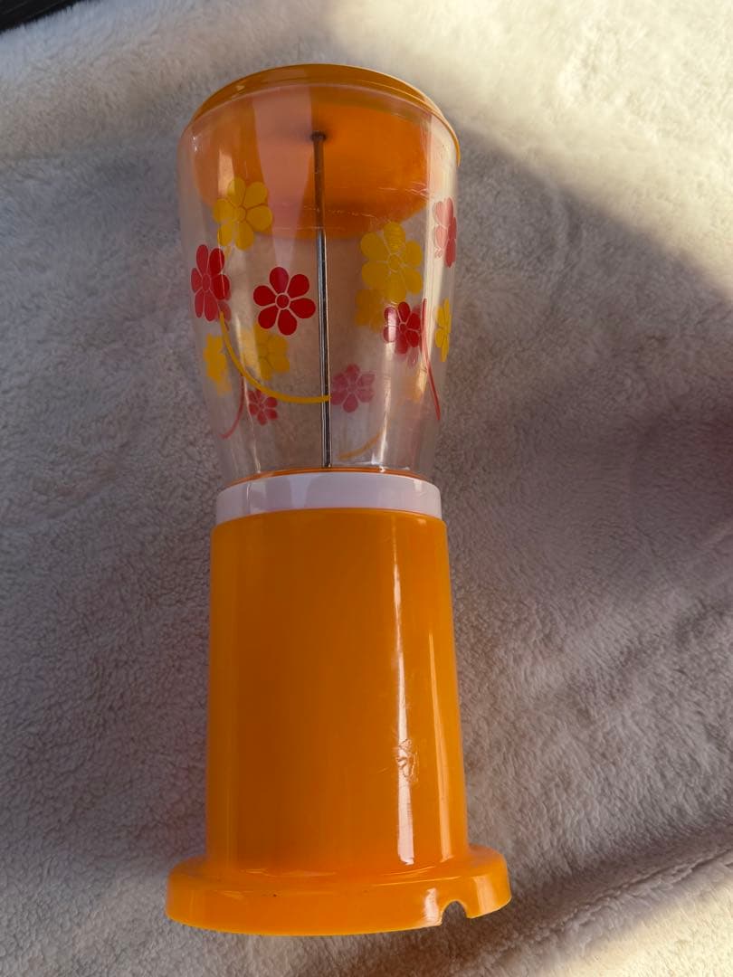 昭和レトロ　トーワ　TOWA 箸立て　レトロ箸立　食堂　当時物　花柄　黄色