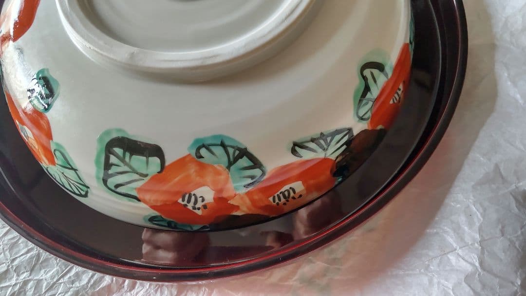 未使用 美濃焼 和田一人作 紅白 椿 片口鉢 皿 金彩 - メルカリ