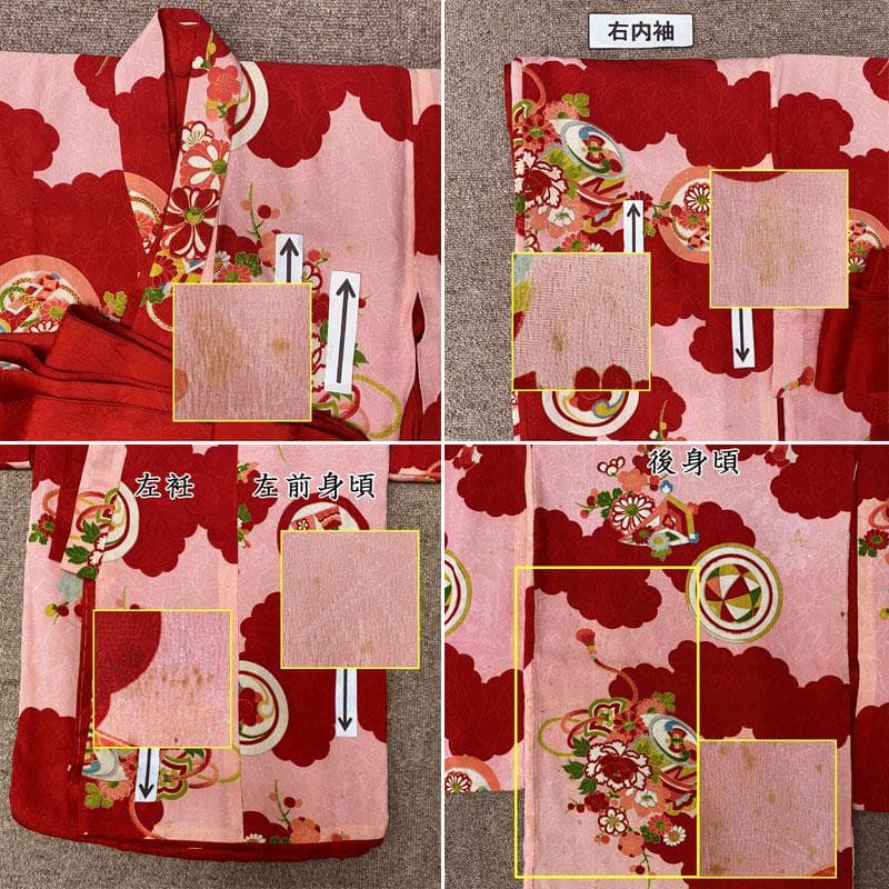 507ag48◎七五三 三歳 女の子 アンティーク着物&長襦袢 ピンク◎