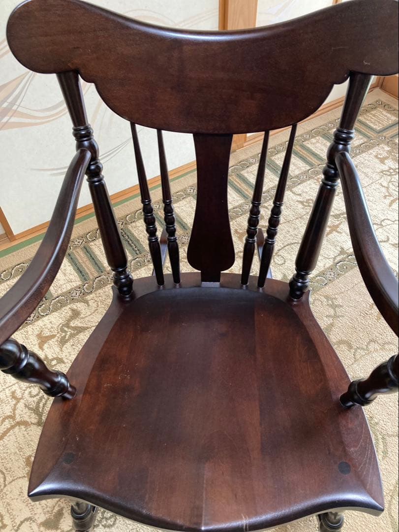 【松本民芸家具】木製ロッキングチェア ダークブラウン 39A型